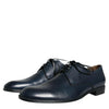 Dolce & Gabbana Navy Blue Leather Derby Dress Formal Shoes