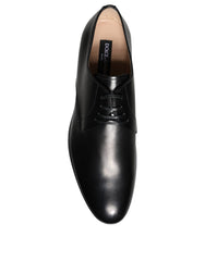 Black Leather Derby Formal Dress Shoes