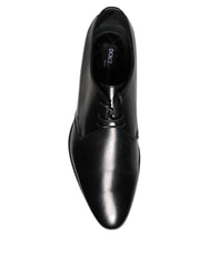 Black Leather Derby Formal Dress Shoes