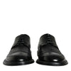 Dolce & Gabbana Black Leather Oxford Wingtip Formal Shoes