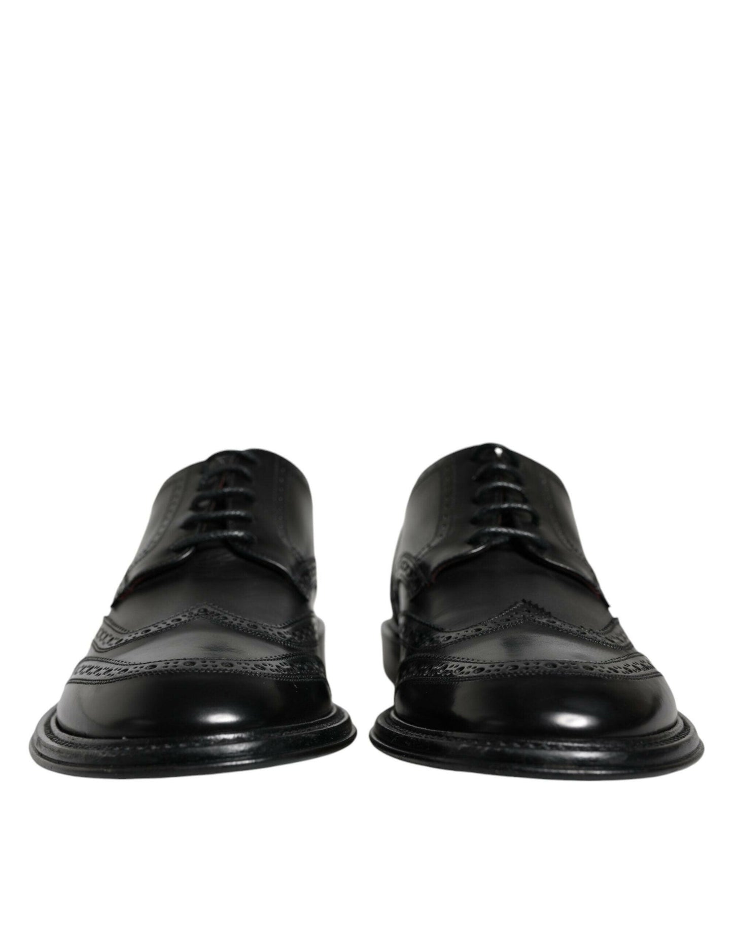 Dolce & Gabbana Black Leather Oxford Wingtip Formal Shoes