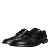 Dolce & Gabbana Black Leather Oxford Wingtip Formal Shoes