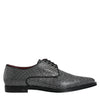 Dolce & Gabbana Silver Polyurethane Derby Formal Dress Shoes