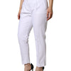 Dolce & Gabbana White Cotton Stretch Tapered Pants