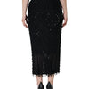 Dolce & Gabbana Black Embellished Pencil Cut Midi Skirt