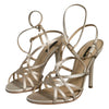 Dolce & Gabbana Beige Leather Stiletto Heels Sandals Shoes