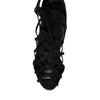 Dolce & Gabbana Black Tulle Stretch Heels Sandals Shoes