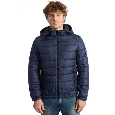 Baldinini Trend Blue Polyester Men's Quilted Jacket