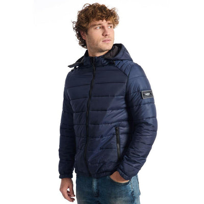 Baldinini Trend Blue Polyester Men's Quilted Jacket