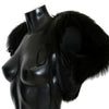 Dolce & Gabbana Elegant Black Silver Fox Fur Scarf