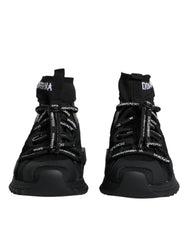 Dolce & Gabbana Black Sorrento Socks Logo Sneakers Shoes