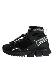 Dolce & Gabbana Black Sorrento Socks Logo Sneakers Shoes