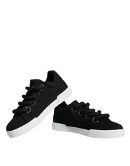 Dolce & Gabbana Black White Portofino Low Top Sneakers Shoes