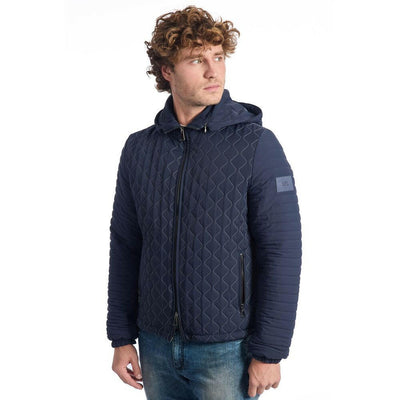 Roberto Pepe Luxury Blue Polyamide Men's Quilted Jacket