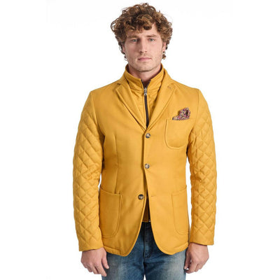 Roberto Pepe Luxury Yellow Wool Men's Jacket