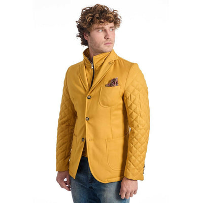 Roberto Pepe Luxury Yellow Wool Men's Jacket