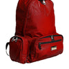 Dolce & Gabbana Red Patent Leather Logo Plaque Backpack Bag