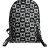 Dolce & Gabbana Black White DG Crown Logo Nylon Backpack Bag