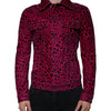 Dolce & Gabbana Fuchsia Leopard Button Down Collared Jacket