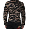 Dolce & Gabbana Brown Tiger Button Down Collared Jacket