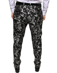 Dolce & Gabbana Black Jacquard Skinny Dress Pants