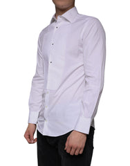 White Bib Cotton Poplin GOLD Men Formal Shirt