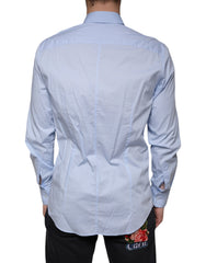 Light Blue MARTINI Cotton Dress Formal Shirt