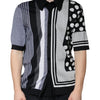 Dolce & Gabbana Black White Polka Dot Collared Polo T-shirt