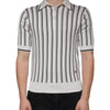 Dolce & Gabbana White Black Stripe Polo Short Sleeve T-shirt