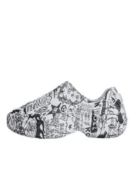 Dolce & Gabbana White Black Graffiti Daymaster Sneakers Shoes