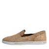 Dolce & Gabbana Beige Suede Caiman Loafers Slippers Shoes