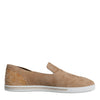 Dolce & Gabbana Beige Suede Caiman Loafers Slippers Shoes