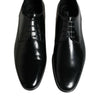 Dolce & Gabbana Black Leather Lace Up Men Derby Formal Shoes