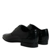 Dolce & Gabbana Black Leather Lace Up Men Derby Formal Shoes