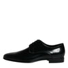 Dolce & Gabbana Black Leather Lace Up Men Derby Formal Shoes