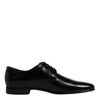 Dolce & Gabbana Black Leather Lace Up Men Derby Formal Shoes