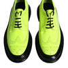 Dolce & Gabbana Neon Green Leather Lace Up Derby Dress Shoes