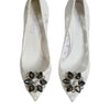 Dolce & Gabbana White Taormina Lace Crystal Heel Pumps Shoes