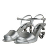 Dolce & Gabbana Silver KEIRA Heels Ankle Strap Sandals Shoes