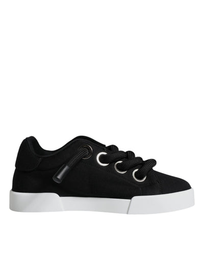 Dolce & Gabbana Black Portofino Low Top Sneakers Shoes