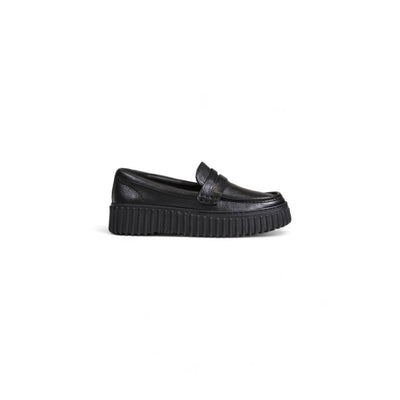 Clarks Black Leather Flat Shoe