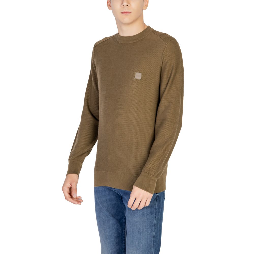 Hugo Boss Green Cotton Sweater