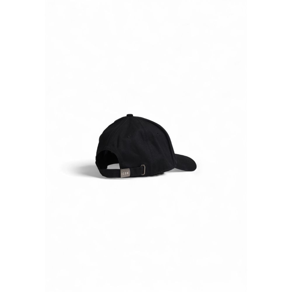 Icon Black Cotton Hats & Cap