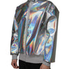 Dolce & Gabbana Silver Iridescent Full Zip Men Bomber Jacket