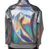 Dolce & Gabbana Silver Iridescent Full Zip Men Bomber Jacket