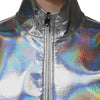 Dolce & Gabbana Silver Iridescent Full Zip Men Bomber Jacket