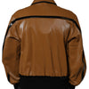 Dolce & Gabbana Brown Leather Full Zip Men Bomber Jacket