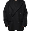 Dolce & Gabbana Black Wool Double Breasted Men Coat Jacket