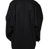 Dolce & Gabbana Black Wool Double Breasted Men Coat Jacket