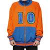 Dolce & Gabbana Orange Blue Full Zip Jersey Bomber Jacket